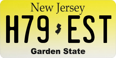 NJ license plate H79EST