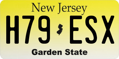 NJ license plate H79ESX