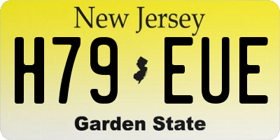 NJ license plate H79EUE