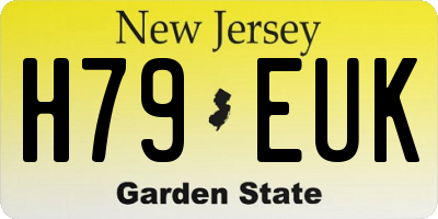 NJ license plate H79EUK