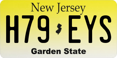 NJ license plate H79EYS