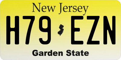 NJ license plate H79EZN