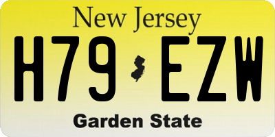 NJ license plate H79EZW