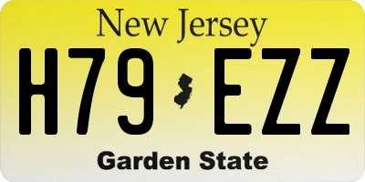 NJ license plate H79EZZ