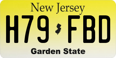 NJ license plate H79FBD