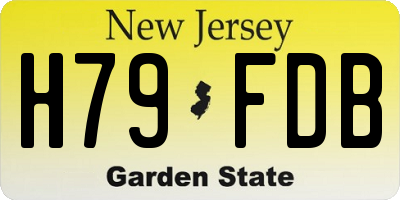 NJ license plate H79FDB