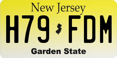 NJ license plate H79FDM