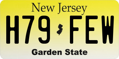NJ license plate H79FEW