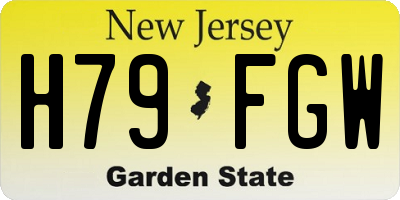NJ license plate H79FGW