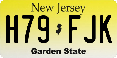 NJ license plate H79FJK
