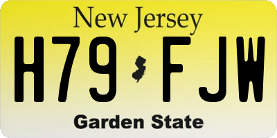NJ license plate H79FJW