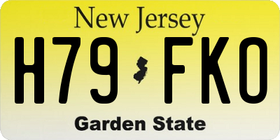 NJ license plate H79FKO