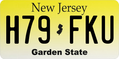 NJ license plate H79FKU