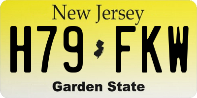 NJ license plate H79FKW
