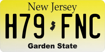 NJ license plate H79FNC