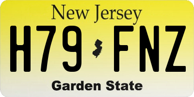 NJ license plate H79FNZ