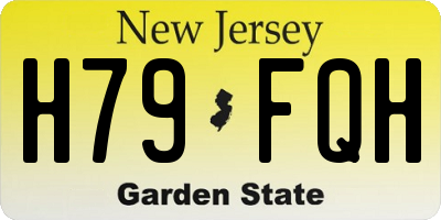 NJ license plate H79FQH