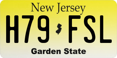 NJ license plate H79FSL