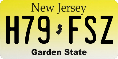 NJ license plate H79FSZ