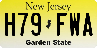 NJ license plate H79FWA