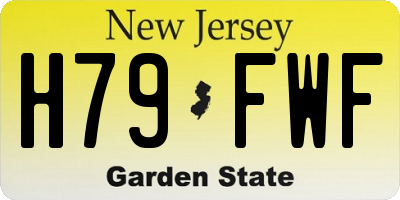 NJ license plate H79FWF