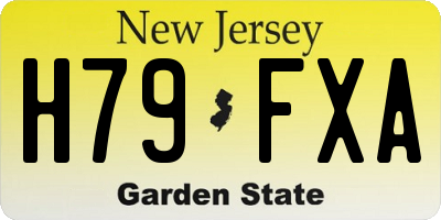 NJ license plate H79FXA