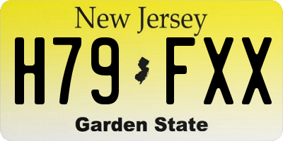 NJ license plate H79FXX