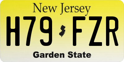 NJ license plate H79FZR