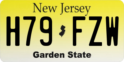 NJ license plate H79FZW