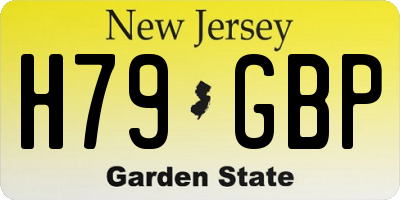 NJ license plate H79GBP