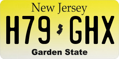 NJ license plate H79GHX