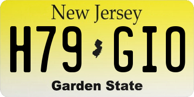 NJ license plate H79GIO