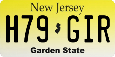 NJ license plate H79GIR