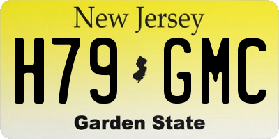 NJ license plate H79GMC