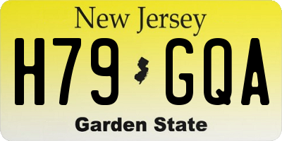 NJ license plate H79GQA