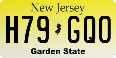 NJ license plate H79GQO