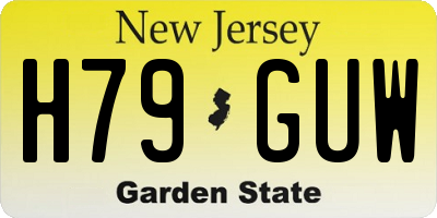 NJ license plate H79GUW
