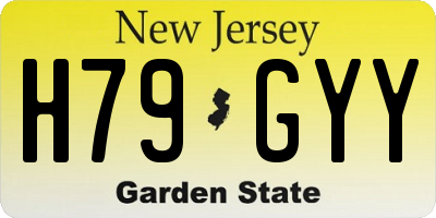 NJ license plate H79GYY