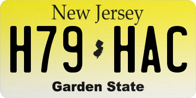 NJ license plate H79HAC