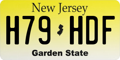 NJ license plate H79HDF