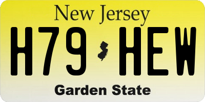 NJ license plate H79HEW