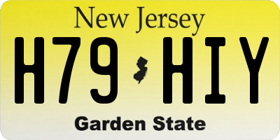 NJ license plate H79HIY