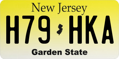NJ license plate H79HKA
