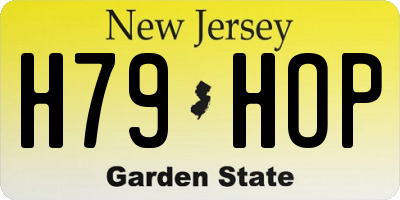 NJ license plate H79HOP
