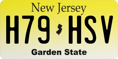 NJ license plate H79HSV