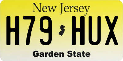 NJ license plate H79HUX