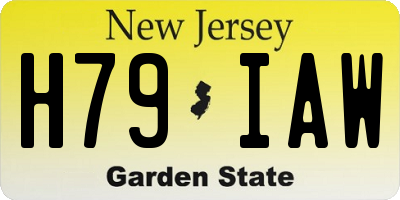 NJ license plate H79IAW