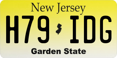 NJ license plate H79IDG