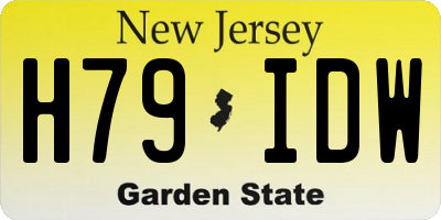 NJ license plate H79IDW
