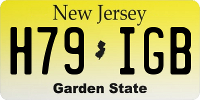 NJ license plate H79IGB